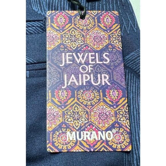 NWT Murano Men's Evan Extra Slim Fit Navy Blue Leaf Print Pants - Size 38x28.5 - Picture 5 of 8